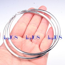 Ladies 18K White Gold Filled Hypo-allergenic eXtra-Large Tube Hoop Earrings A2H