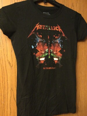 Metallica -  Moth Into Flame  - Black Shirt - Ladies Cut - M.  