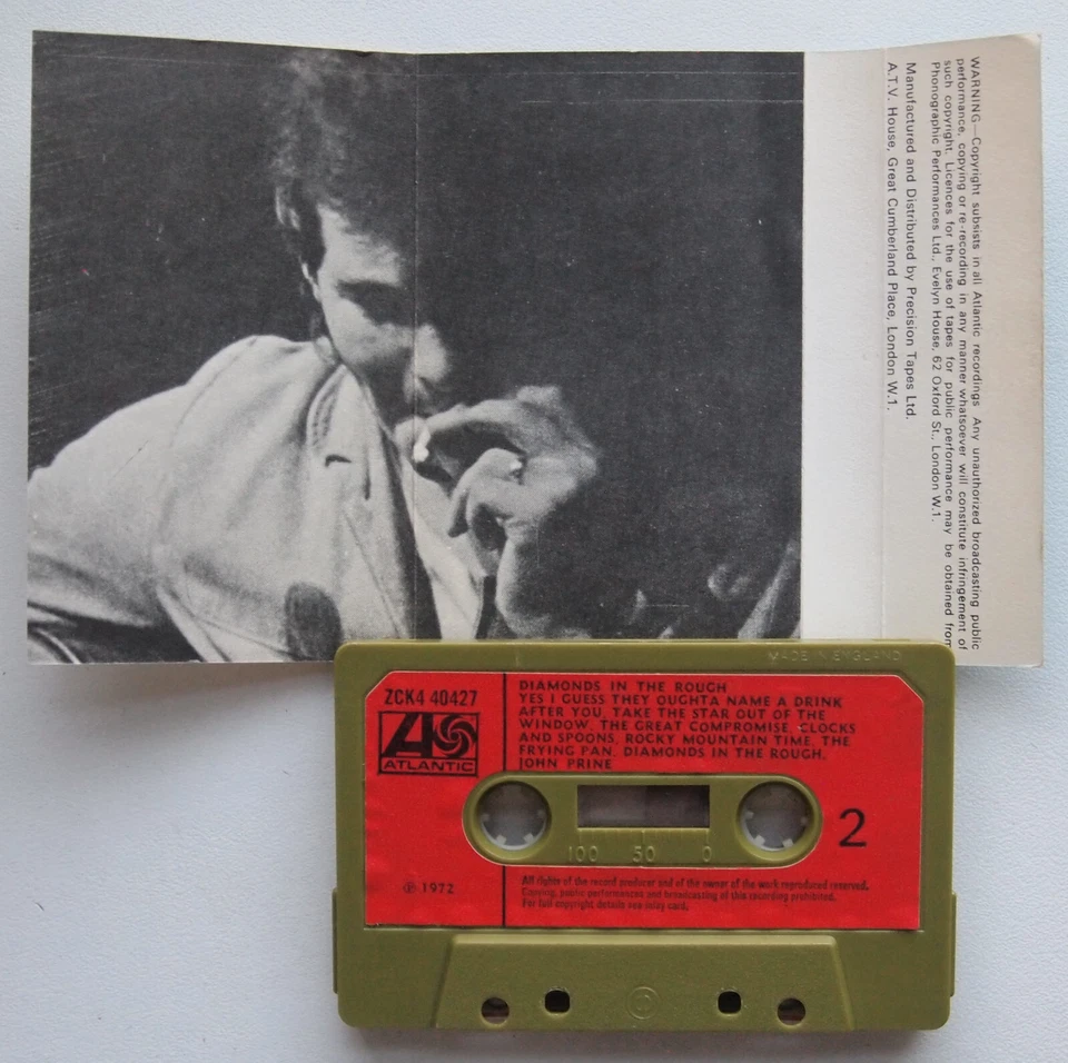 JOHN PRINE - DIAMONDS IN THE ROUGH (ATLANTIC ZCK440427) 1972 UK CASSETTE TAPE Foto 3 de 3