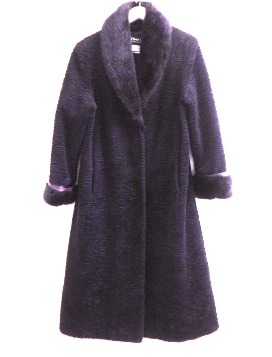 intimite Fur Coat 完売品 Olympia Limited Inc RARE Maxi Over-Coat Faux Fur Purple