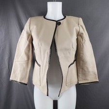 Anne Klein Women Blazer 2 Tan Minimalist Quiet Luxury Preppy Academia Effortless