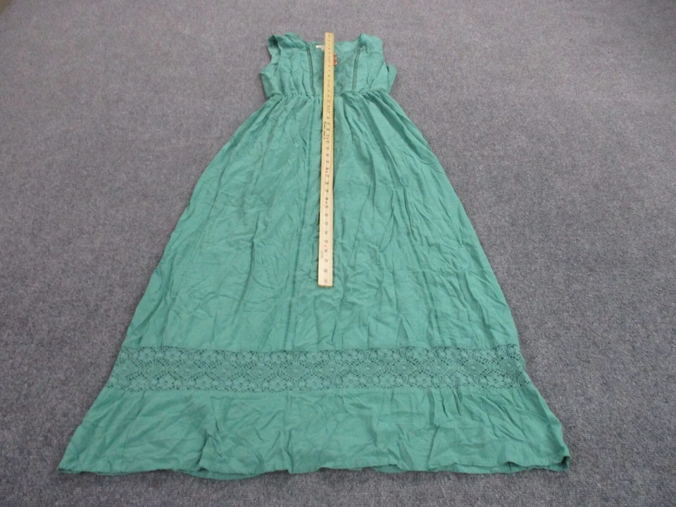 Matilda Jane 成人 M 绿色纽扣宽松荷叶边夏季休闲女式 — 第 3/4 张图片