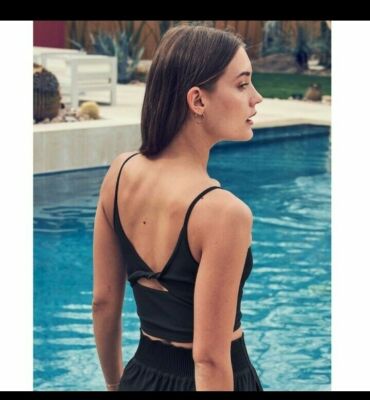 NEW Athleta Powervita Rib Twist Tank BLACK PLUS size 1X NWOT