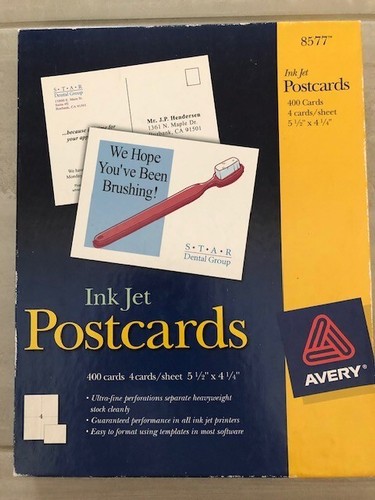 Avery Ink Jet Postcard Index Cards 8577 White 400 Cards 5 1 2 X 4 1 4 avery-ink-jet-postcard-index-cards-8577-white-400-cards-5-1-2-x-4-1-4