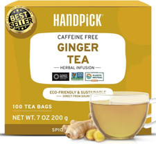 Ginger Tea Bags 100 Count Caffeine Free Pure Ginger Root Soothing Spicy Eco Teab