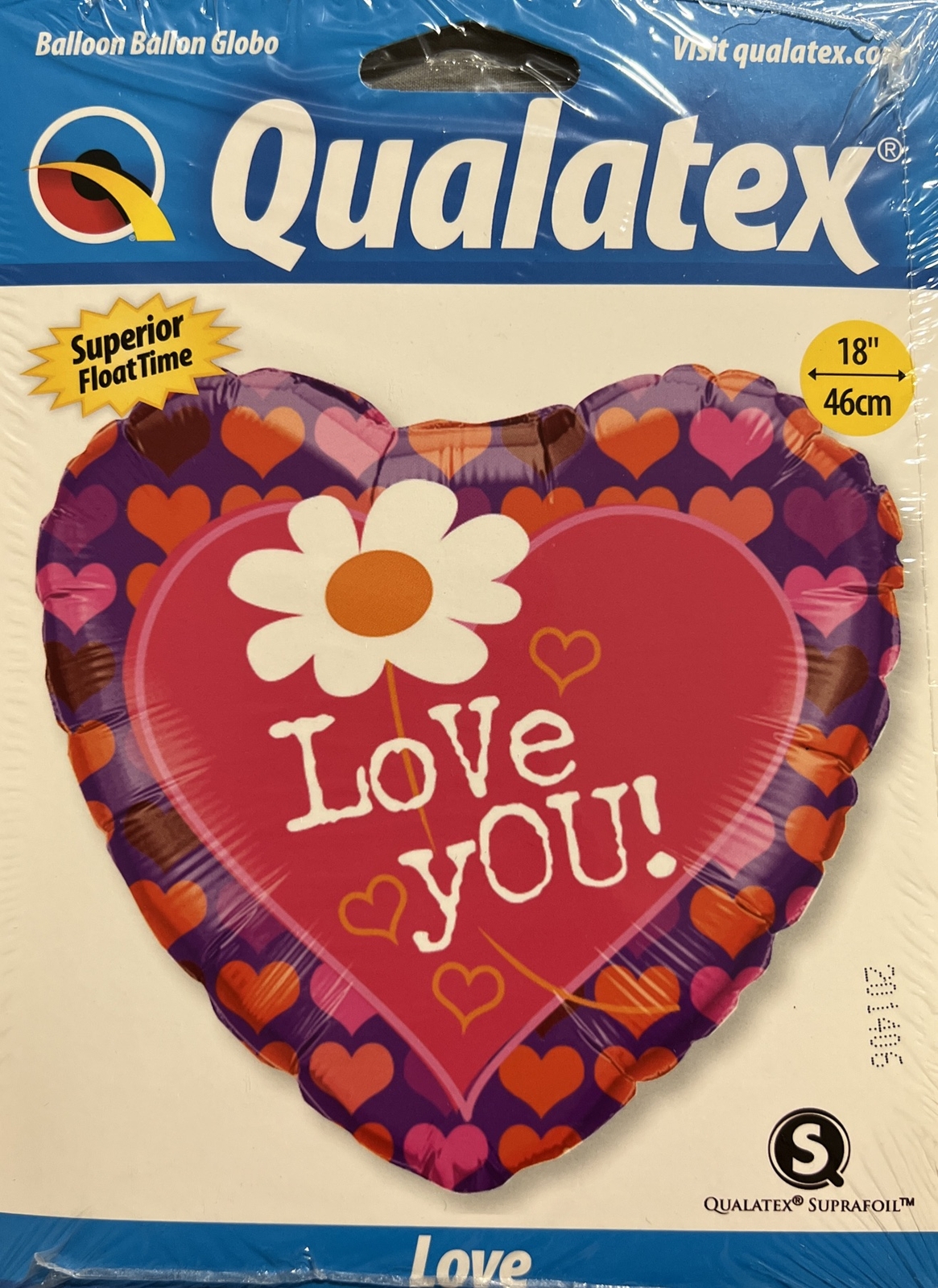 Qualatex Love You Red, Pink & Purple Heart 45cm (18”) Foil Balloon ...