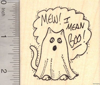 New Year/'s Eve Cat Rubber Stamp E20114 WM Happy Mew Year