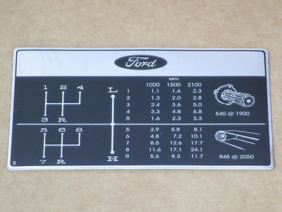 8 SPEED SHIFT PATTERN DECAL FOR FORD DECALS 2000 2310 2600 2610 2810 2910 3000