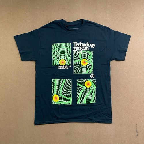 At The Moment Puff Print Tee Technology Textiles & Inks Retro Black Y2K Large ❇️ - Picture 8 of 9