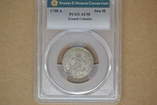 1738-A Sou Marque. Paris Mint. Vlack-16. PCGS AU-58