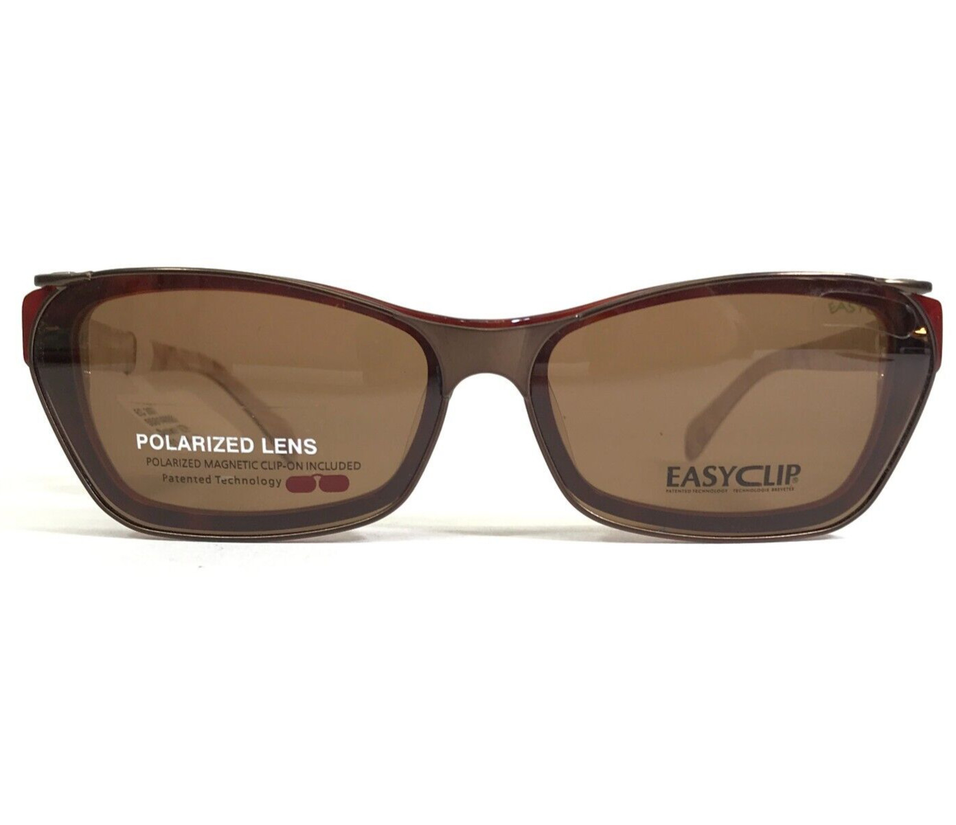 Оправа для очков Easyclip WF EC287 КОРИЧНЕВАЯ Черепаховый кошачий глаз с линзами-клипсами