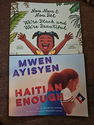 Lot Of 2 Black books Haitian Enough & We're Black and Beautiful Creole & English