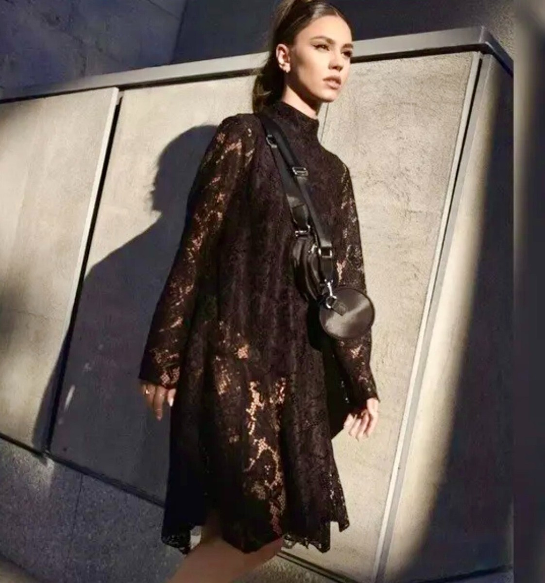 H&M HM Lace Stand-Up Collar DRESS CLASSIC STYLE Black POPULAR FASHION | eBay