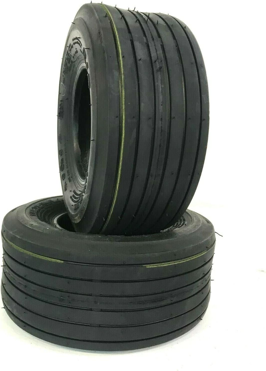 Two 11x4.00-5 4Pr Smooth Rib Heavy Duty Tires for Lawn Mowers Tractors Go-Karts