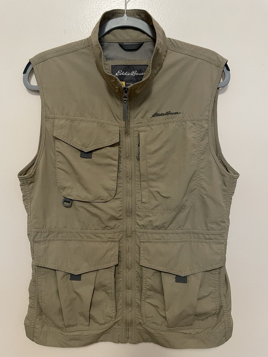 Eddie Bauer Travex Men's Vest Hiking/Outdoor/Fishing/Travel Tan