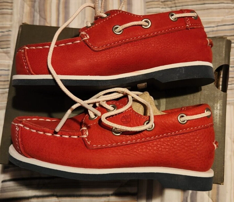 Timberland детей ясельного возраста PEAKS ISLAND 2 глаз лодки туфли красный 6886R - Изображение 3 из 4