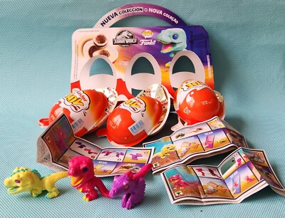 JURASSIC WORLD KINDER EGG JOY pack 3 FUNKO POP figures JP Spielberg AMBLIN