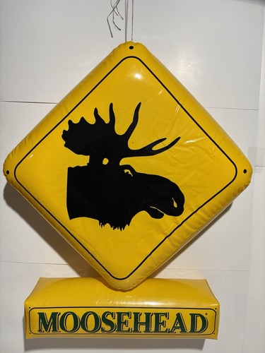 Moosehead Beer Inflatable Yellow Crossing Sign Promo Bar Ad Man Cave