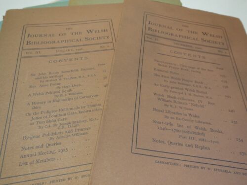 26 Issues JOURNAL OF THE WELSH BIBLIOGRAPHICAL SOCIETY 1911-1949 Various - Imagen 9 de 11