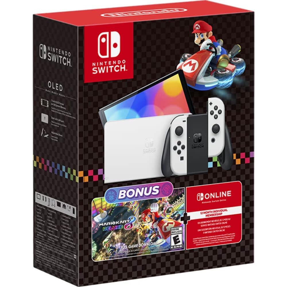 Nintendo Switch OLED Model Mario Kart 8 Deluxe Bundle + 12M Online Membership