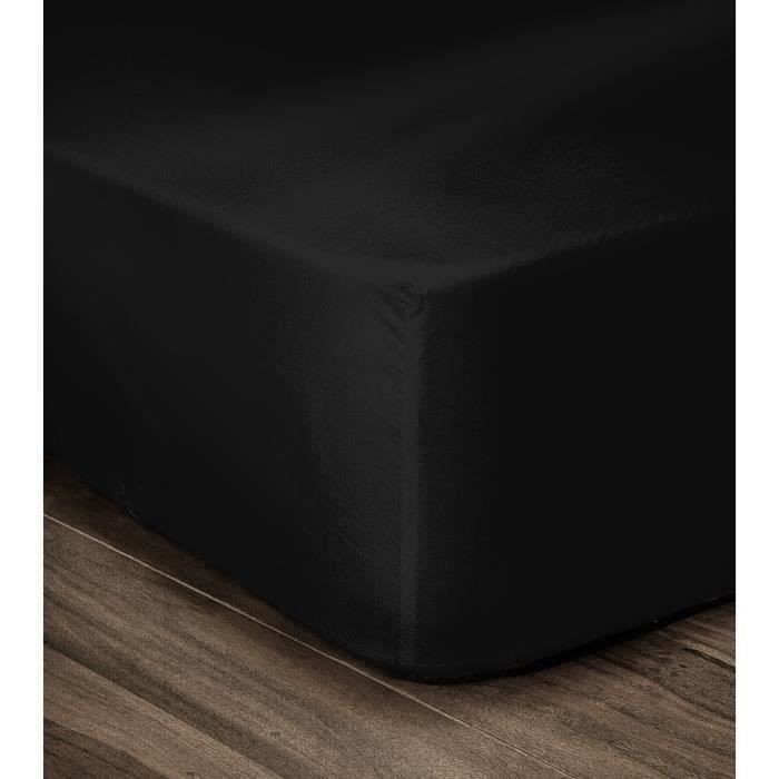 Drap housse 160x200 coton noir idéal pour une chambre moderne - 2