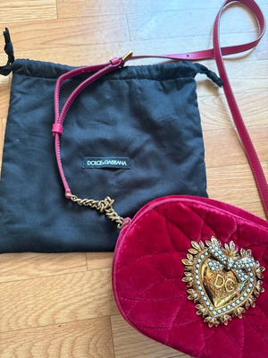 DOLCE &GABBANA DEVOTION ショルダーバッグ Dolce & Gabbana Devotion Shoulder Bag Red Velvet Chain Italy