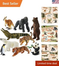 9 PCS Realistic Zoo Animal Figurines - Non-Toxic Educational Playset for Kids