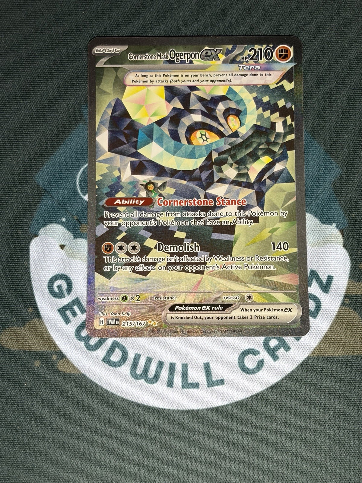 Pokémon TCG Cornerstone Mask Ogerpon ex SIR 215/167 twilight masquerade NM