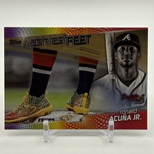 2022 TOPPS SERIES 1 FLASHIEST FEET Ronald Acuna Jr. Gold 60/75 #FF-5 Braves