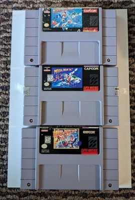 Mega Man X, X2, X3 SNES Game Cartridge Collection lot
