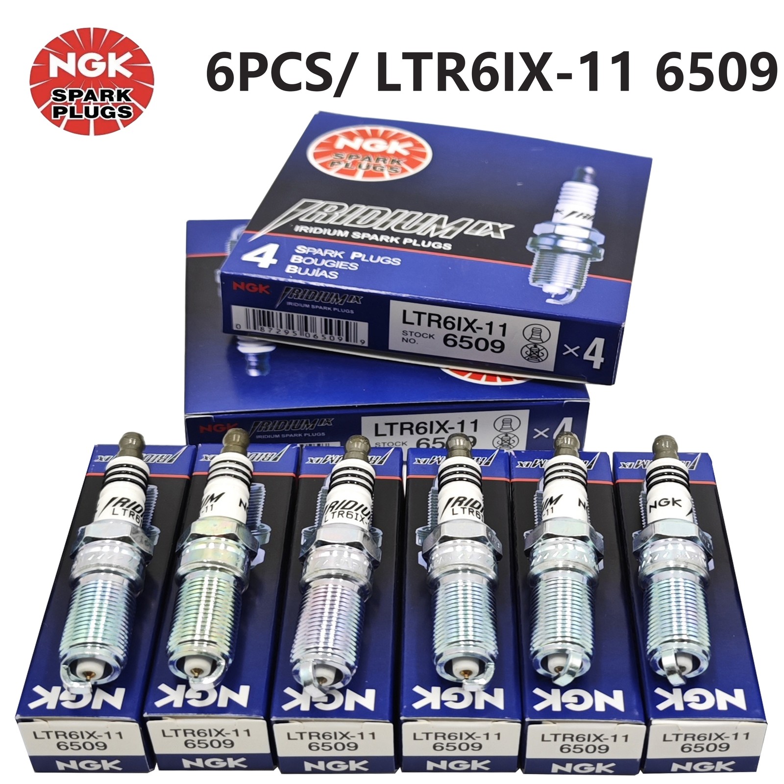 6P Genuine OEM Iridium IX Spark Plugs NGK #6509 LTR6IX-11 For 2011-15 Ford 5.0L