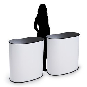 Yescom 2 Pack Portable Tradeshow Podium Table Counter Presentation Lectern Black