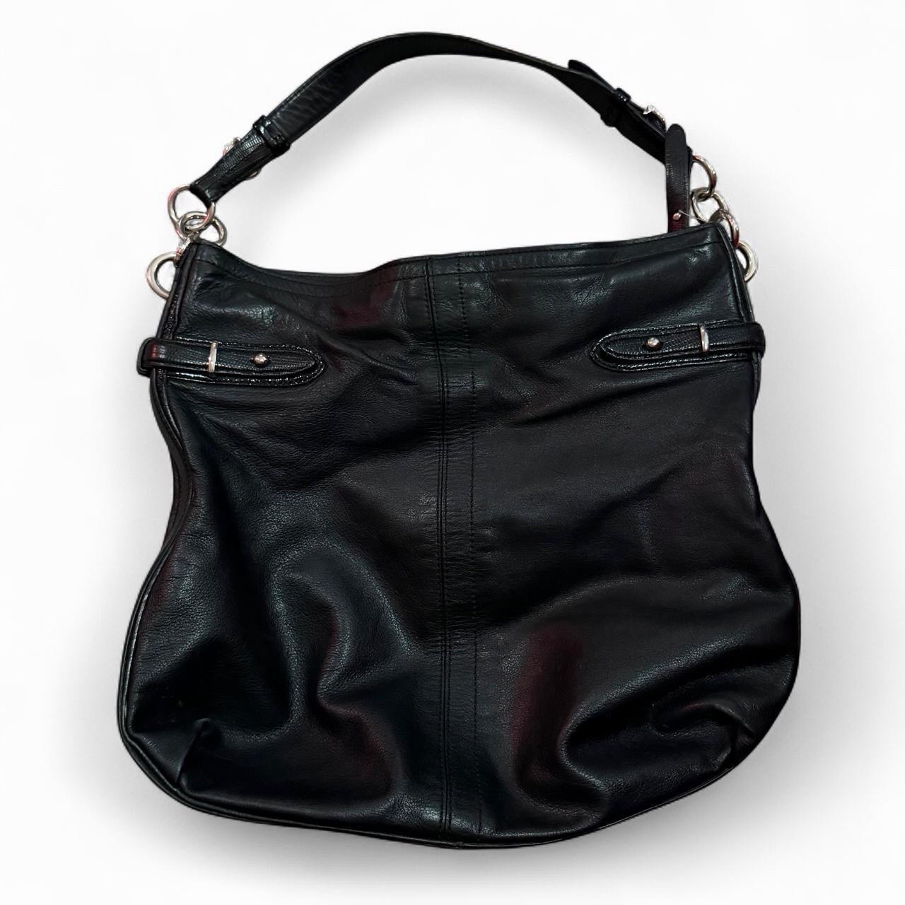 Coach Colette Hobo Black Leather Shoulder Bag Silver … - Gem