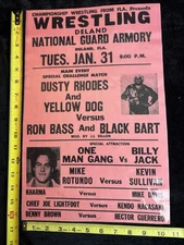 Replica Wrestling Event Poster CWA Yellow Dog Ron Bass Dusty Rhodes 11x16