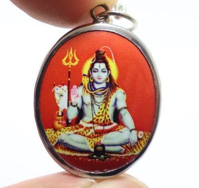 LORD SHIVA MAHADEV OM MAHADEVA GOD SIVA RUDRA BLESS 1980s HINDU LOCKET NECKLACE