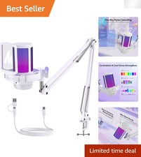 USB Gaming Microphone with Noise Cancellation  RGB Lighting for Streaming