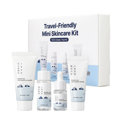 ROUND LAB 1025 Dokdo Hydrating Mini Size Kit (Cleanser, Toner, Ampule, Cream), D