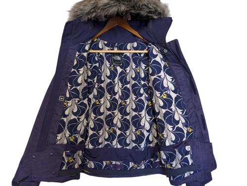 The North Face Ski Parka Coat Jacket Womens M Purple Fur Hood Winter - Picture 4 of 11