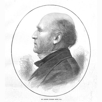 SIR GEORGE GILBERT SCOTT R.A English Gothic Revival Architect Antique Print 1872