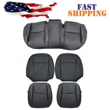 5PCS For 2007-2012 Lexus ES350 1st Seat Cover & Rear Bench Bottom Cover Black 