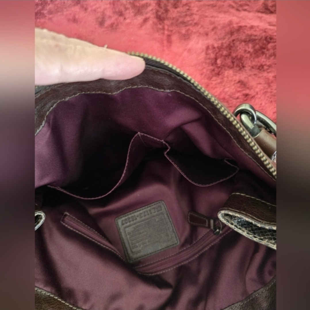 Coach Kristen Python Embossed Leather Shoulder Bag - image 14