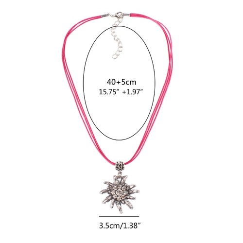 Edelweiss Necklace Alloy Material Rope Necklaces Suitable for Everyday Wear - Picture 8 of 8