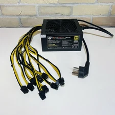 Power Brand Power Supply PSU AC200~264V for 1800W 90+ Gold Rated Cable incl.