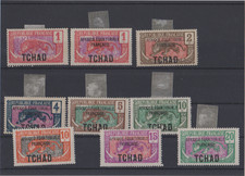 Lot 9 Timbres Tchad AEF Surcharges Colonies françaises Collection 