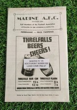 Marine FC V Southport Reserves Football Programme Rare 1966/67 Lancs Combination