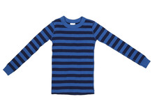 Hanna Andersson Shirt Boys Small 110cm Navy Striped Long Sleeve Pajama Top