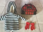 VTG Barbie: Winter Holiday #975 Top, Vinyl Gloves & Purse Bag 1960s MATTEL