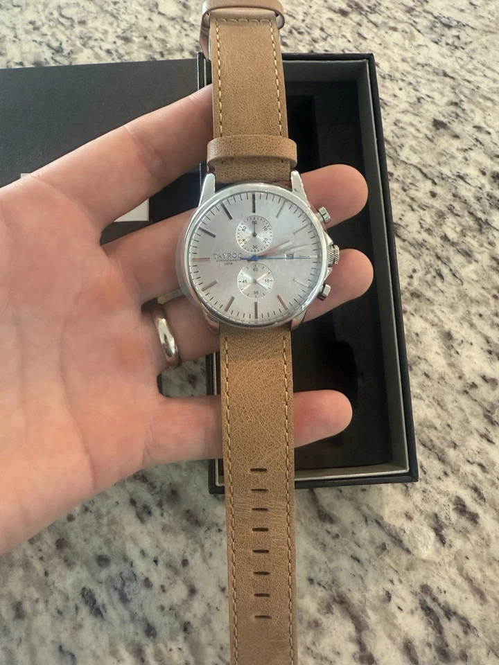 Tayroc Reloj Cronógrafo Cuarzo Hombre Nueva Batería Correa Ajustable Fecha Dial 42mm Foto 2 de 3