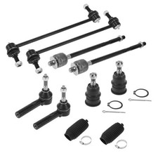 10 Pcs Front Suspension Kit Inner Outer Tie Rod Ends Front Sway Bar Link