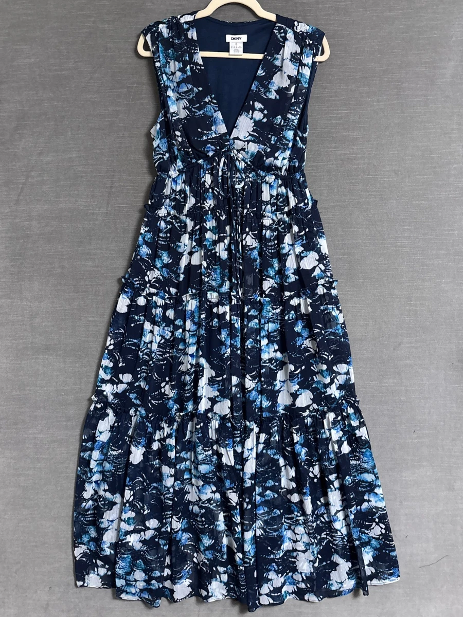 dark blue polka dot dress Miss Circle Women's Juliette Polka Dot Chiffon Maxi Dress main image 0
